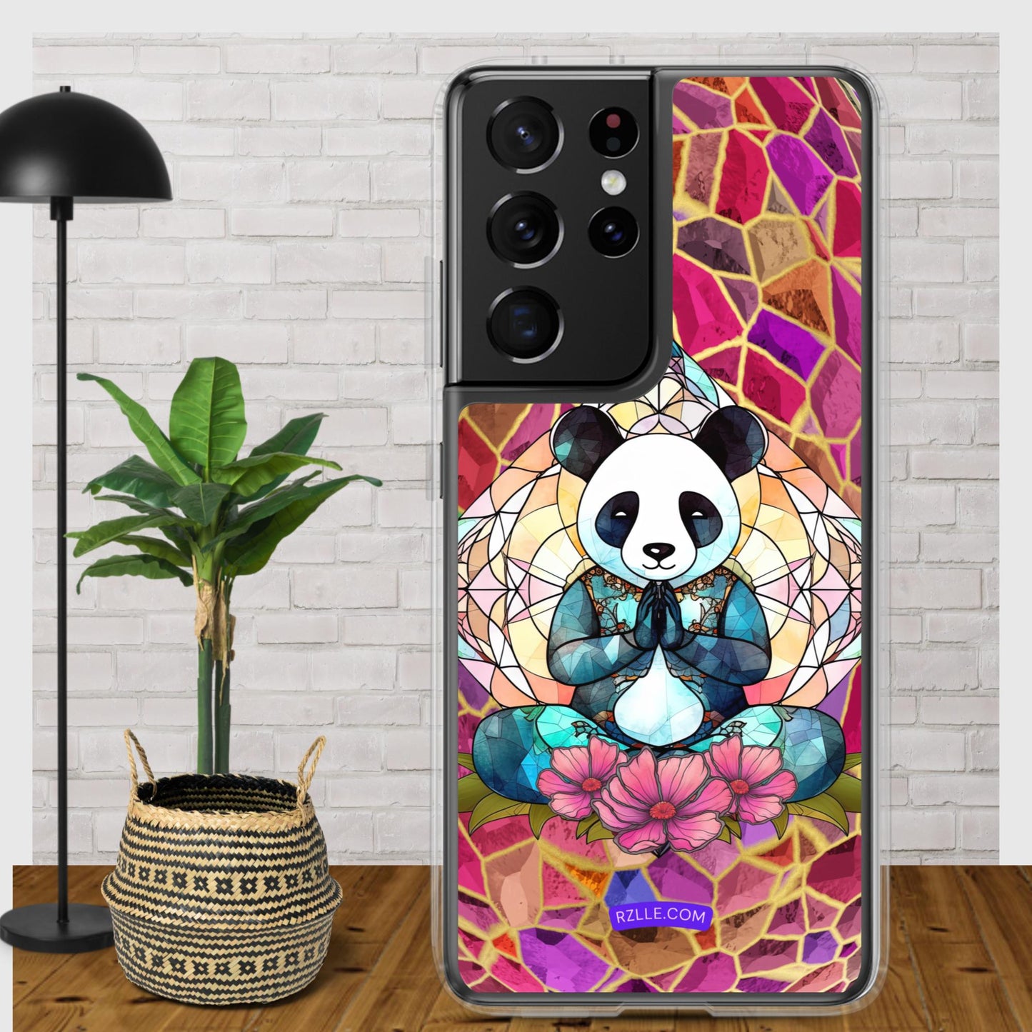 Panda Stained Glass Samsung® Galaxy Clear Phone Case