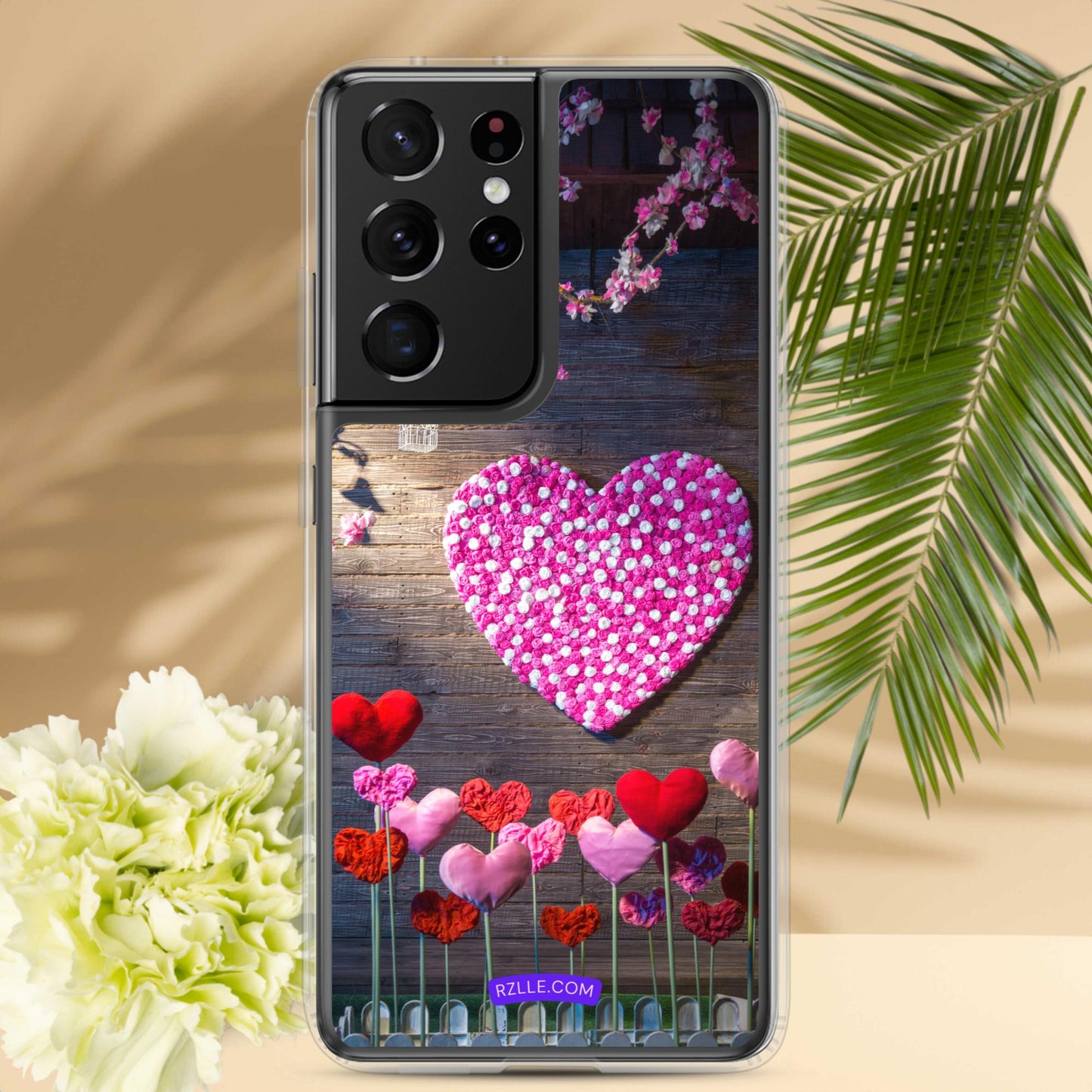 Red & Pink Hearts Samsung® Galaxy Clear Phone Case