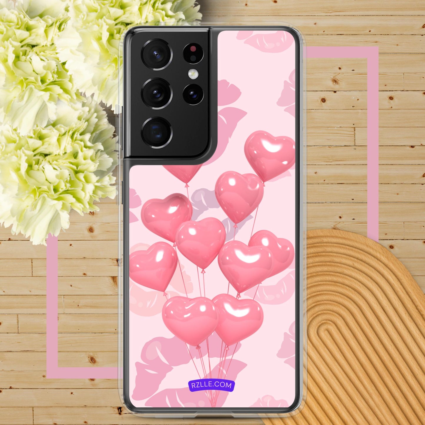 Pink Balloon Hearts Samsung® Galaxy Clear Phone Case