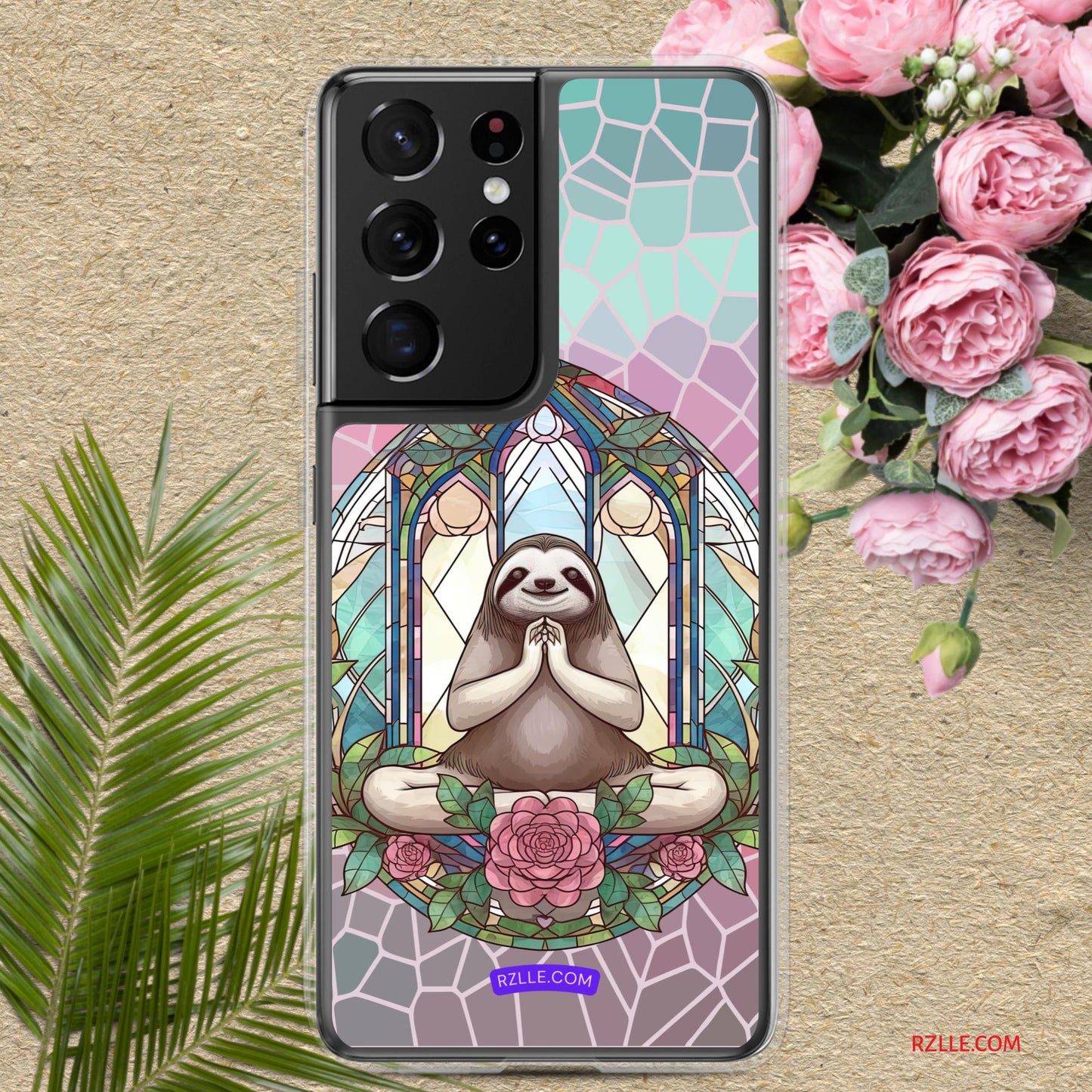 Sloth Stained Glass Samsung® Galaxy Clear Phone Case