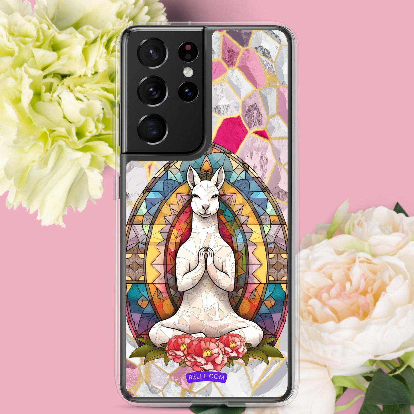 Kangaroo Stained Glass Samsung® Galaxy Clear Phone Case