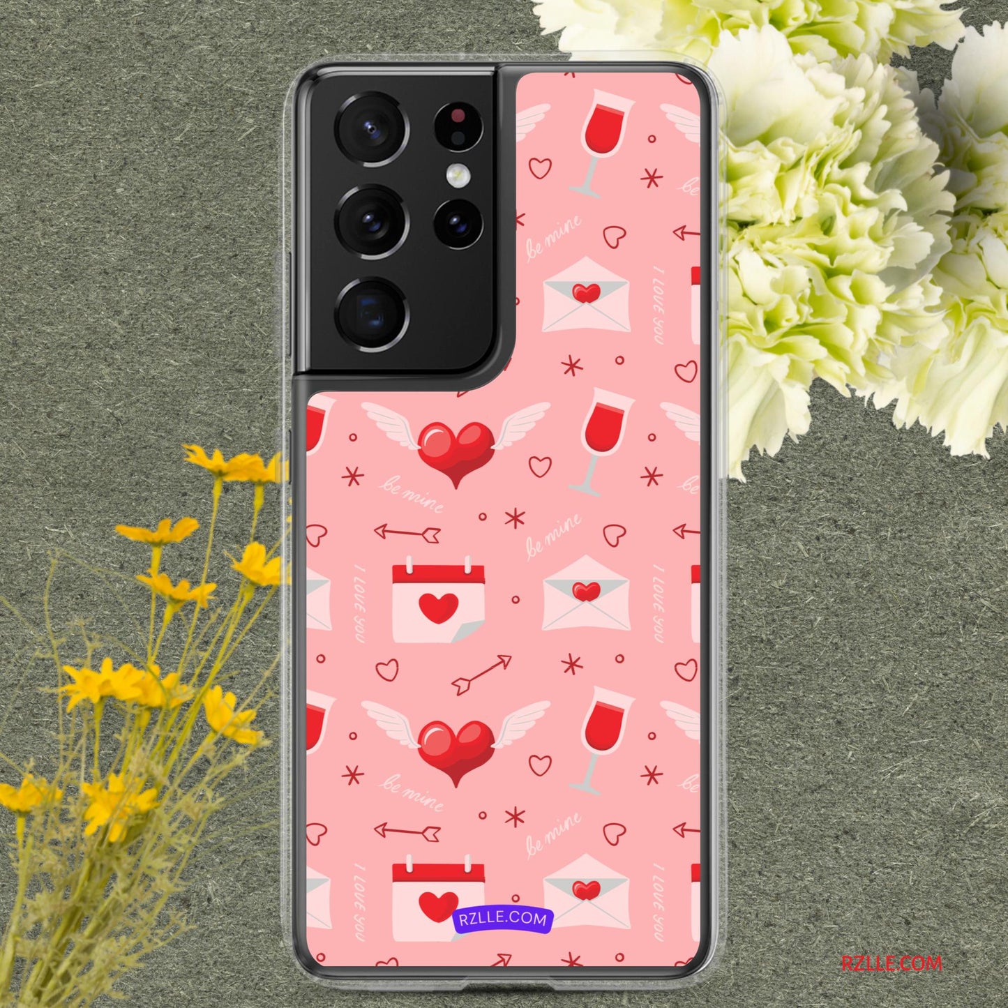 Red Flying Hearts Samsung® Galaxy Clear Phone Case