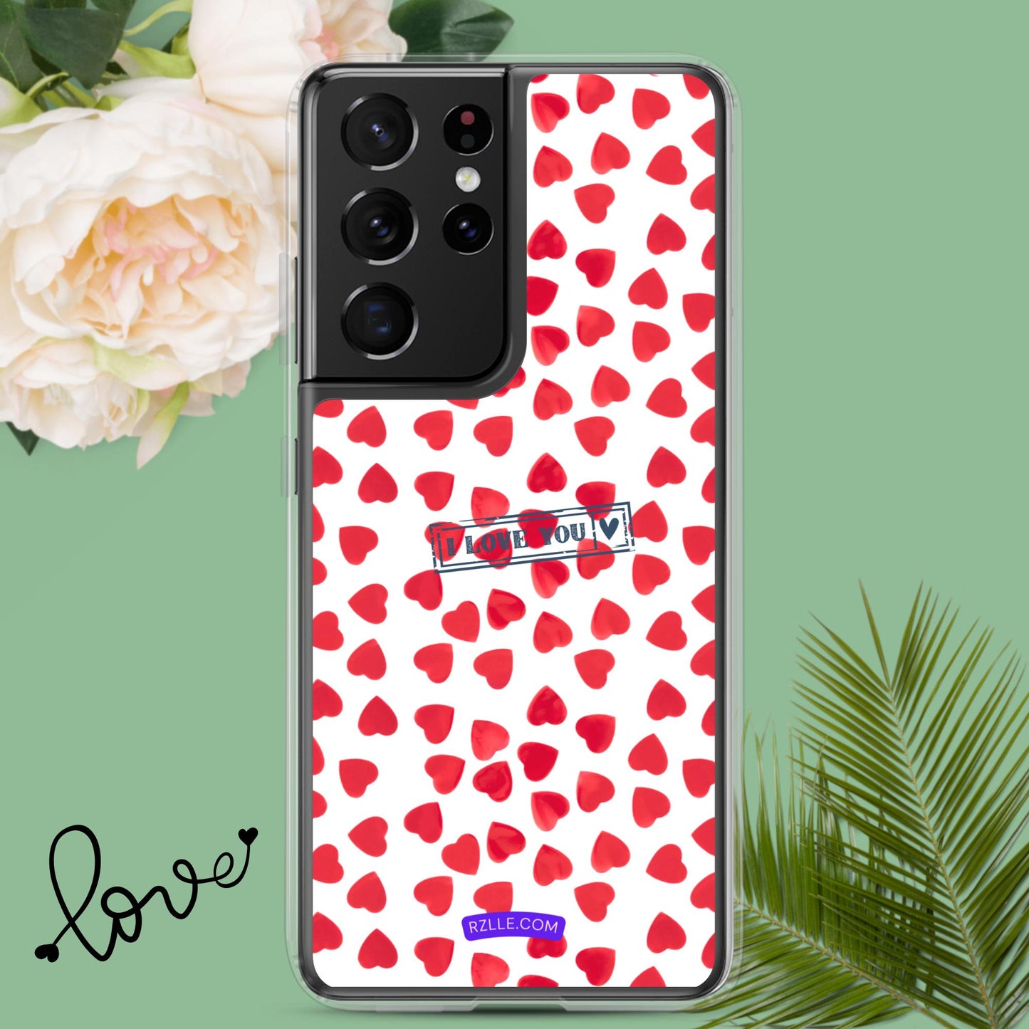 Little Red Hearts Samsung® Galaxy Clear Phone Case