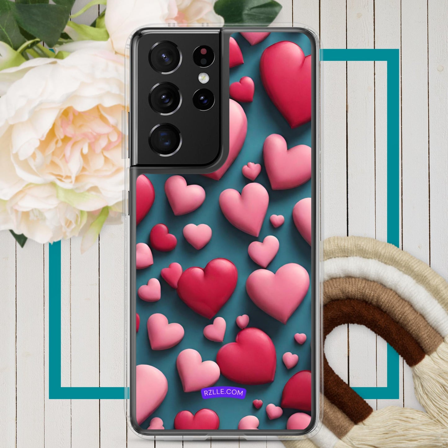 Clay Hearts Samsung® Galaxy Clear Phone Case