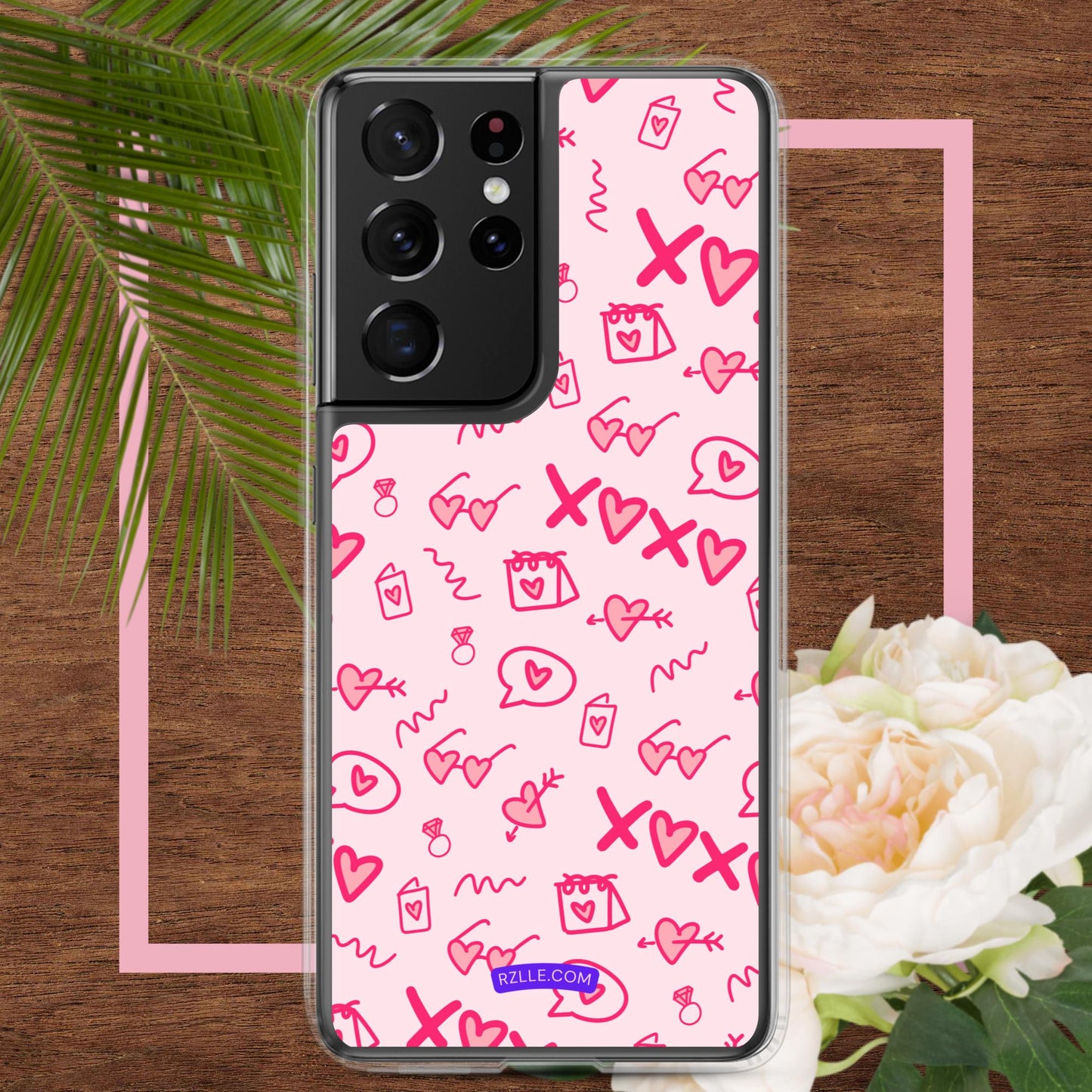 Hearts Doodle Samsung® Galaxy Clear Phone Case