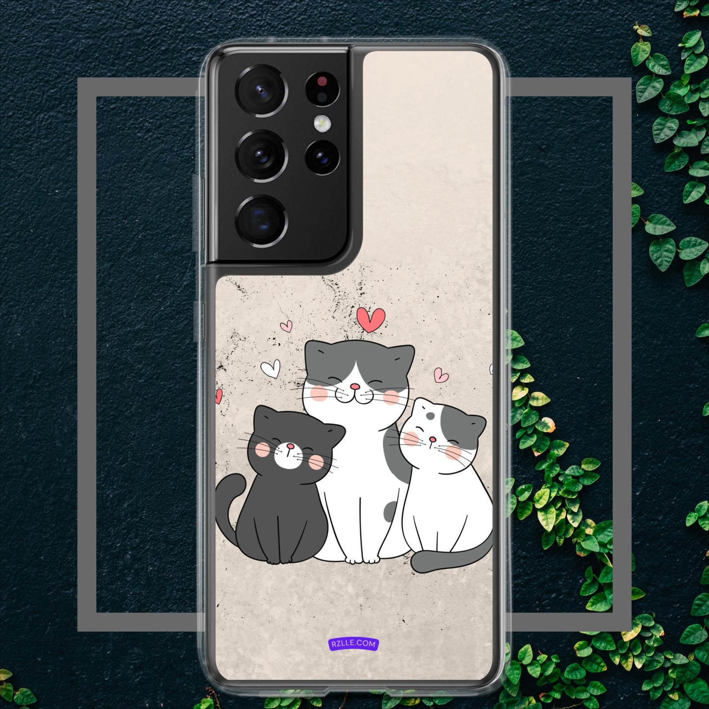 Cute Trio Cats Clear Case for Samsung Galaxy Phones