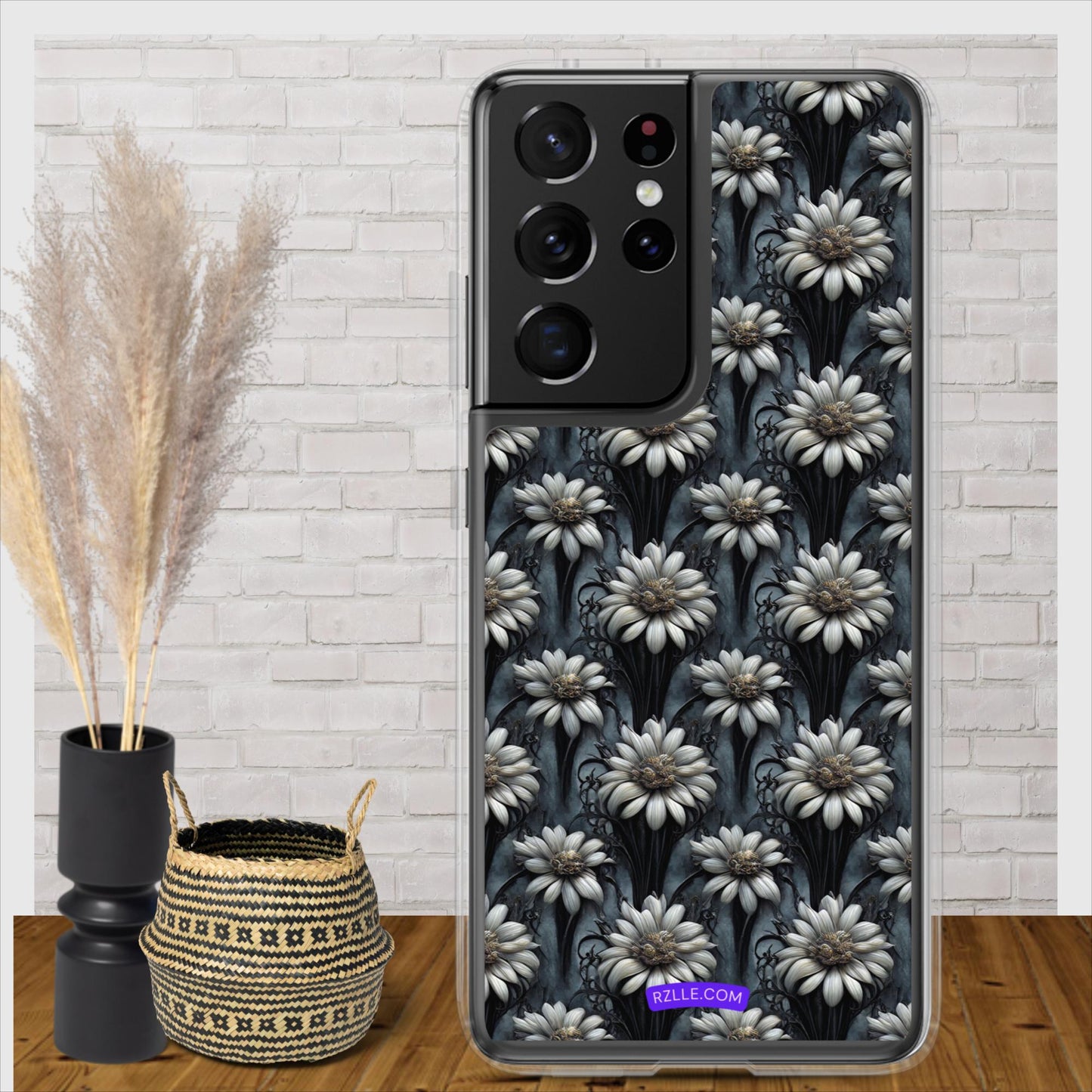 Gothic Flowers Pattern Clear Case for Samsung®