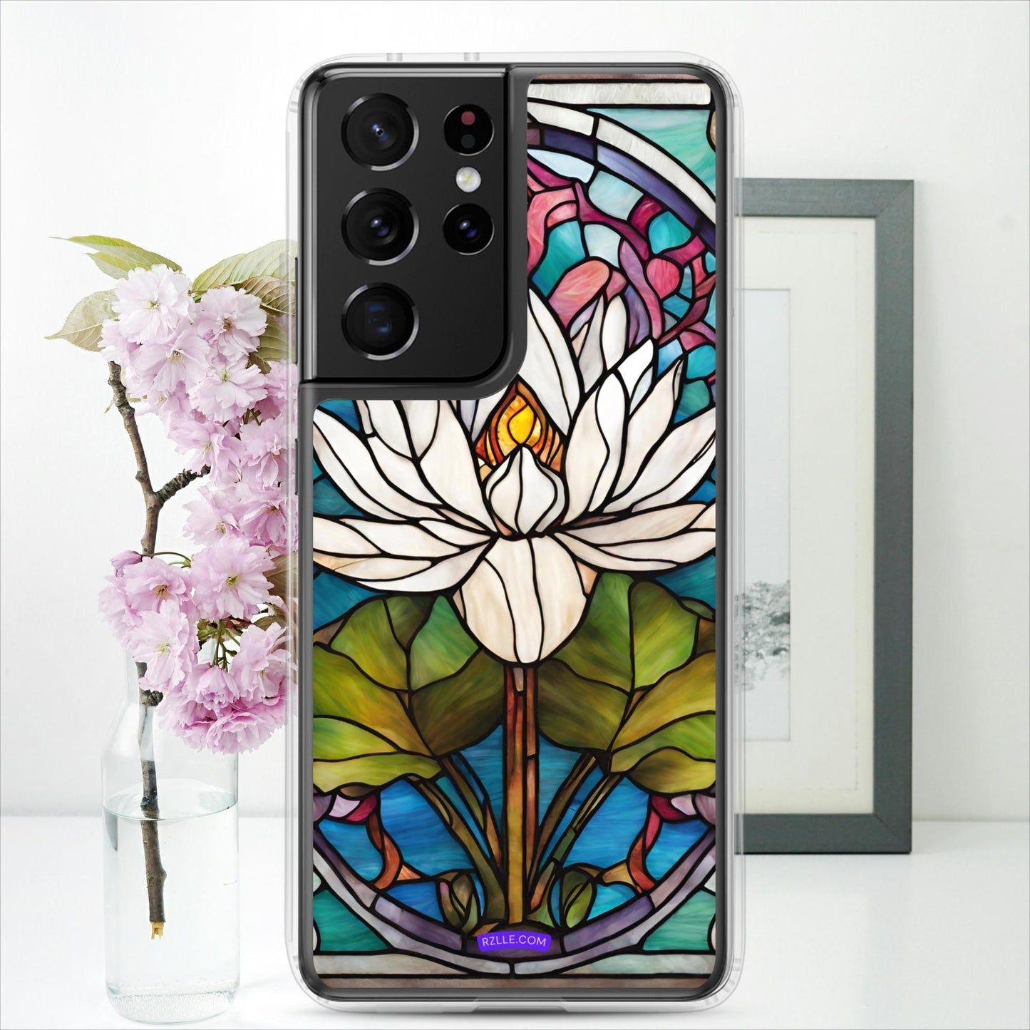 White Lotus Stained Glass Clear Case for Samsung®