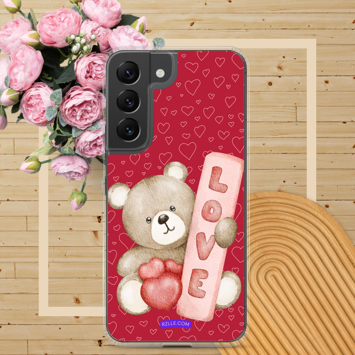 Bear Love & Hearts Samsung® Galaxy Clear Phone Case