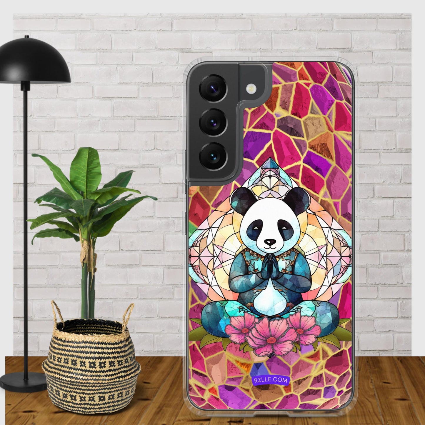 Panda Stained Glass Samsung® Galaxy Clear Phone Case