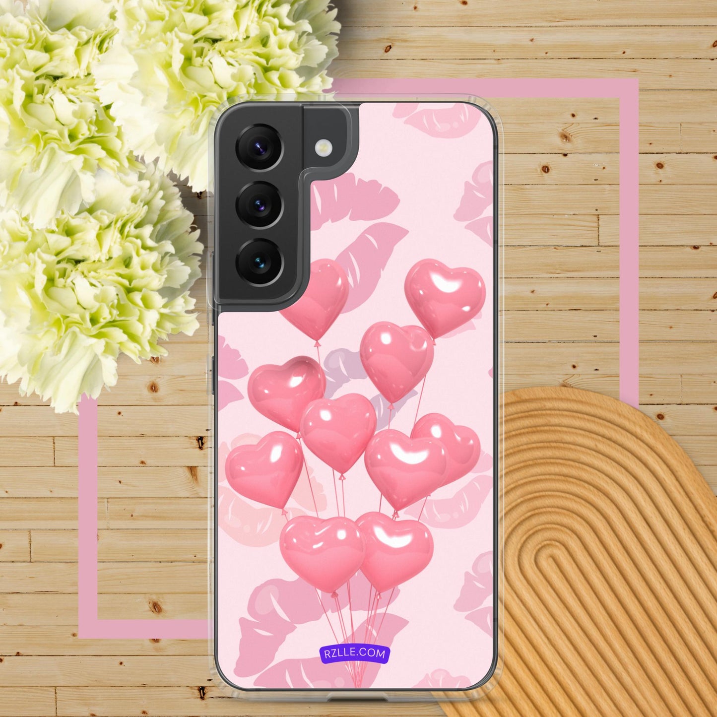 Pink Balloon Hearts Samsung® Galaxy Clear Phone Case