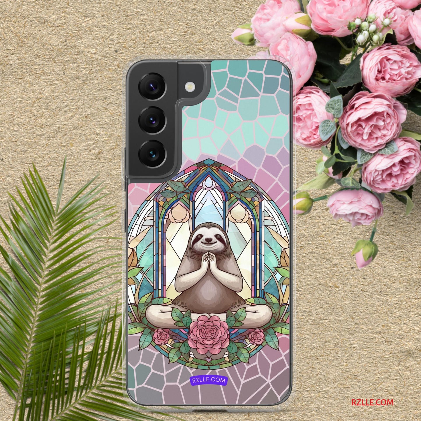 Sloth Stained Glass Samsung® Galaxy Clear Phone Case