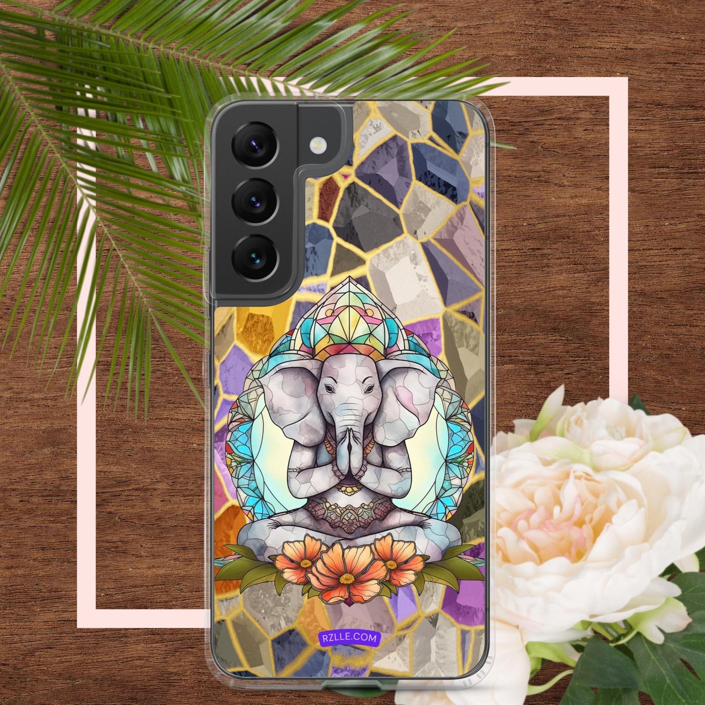 Zen Elephant Stained Glass Samsung® Galaxy Clear Phone Case