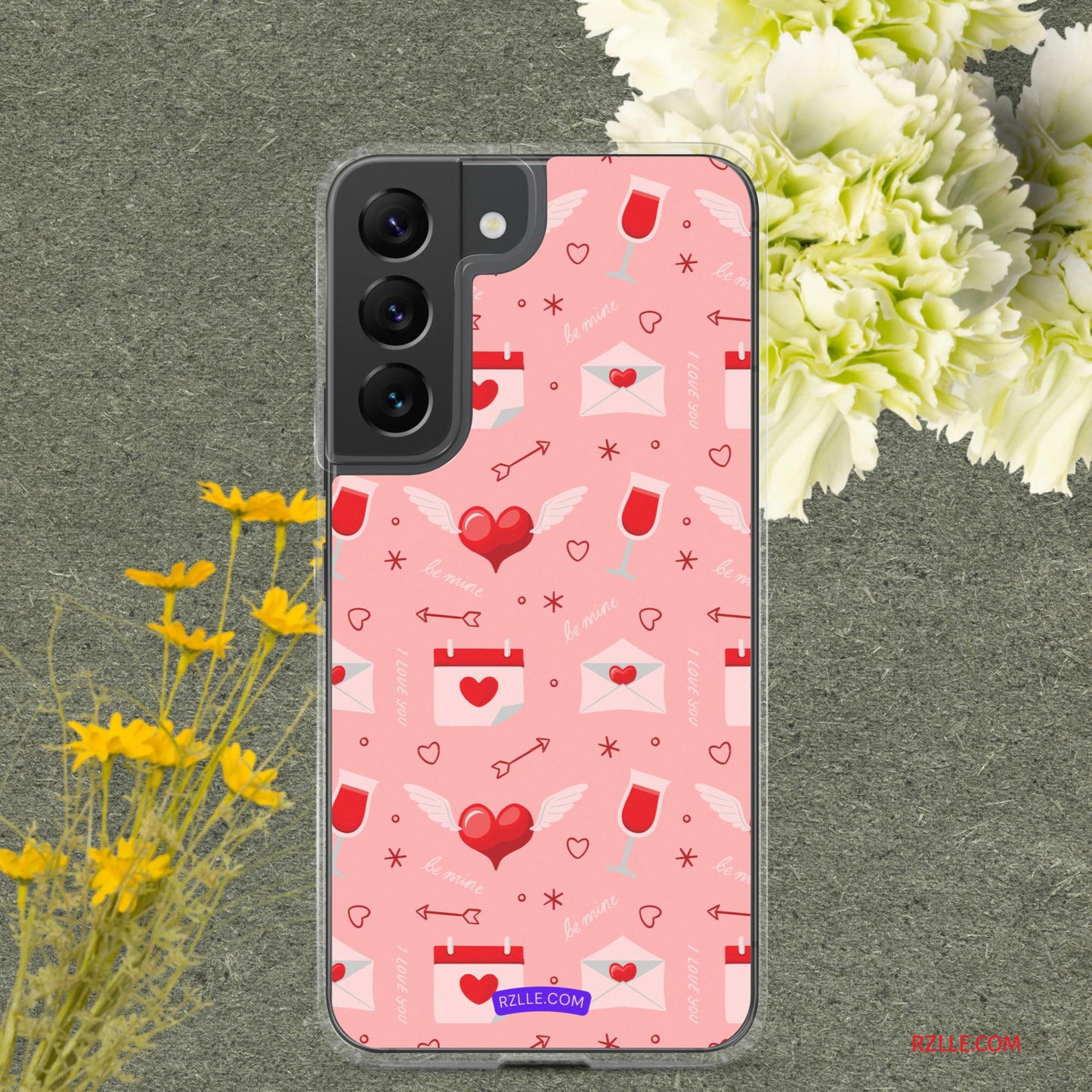 Red Flying Hearts Samsung® Galaxy Clear Phone Case