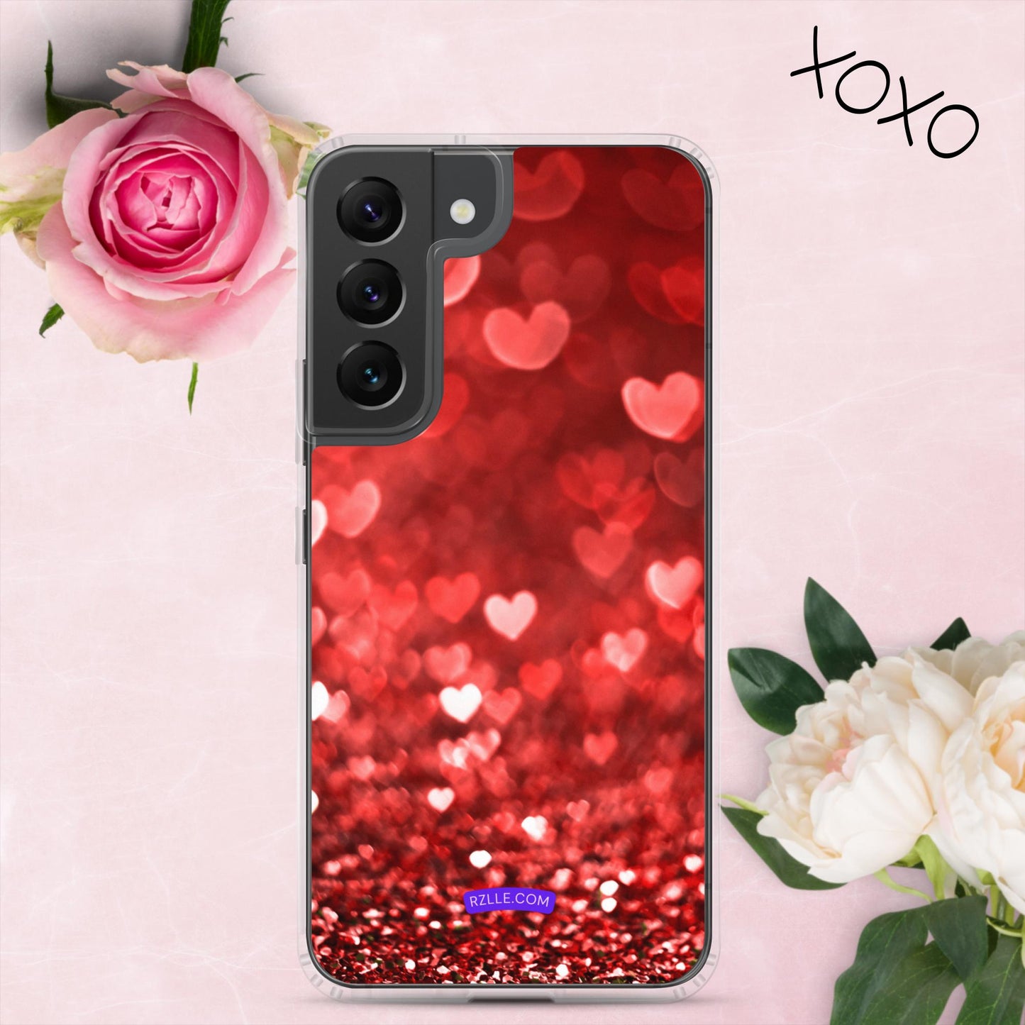 Dreamy Glitter Hearts Samsung® Galaxy Clear Phone Case