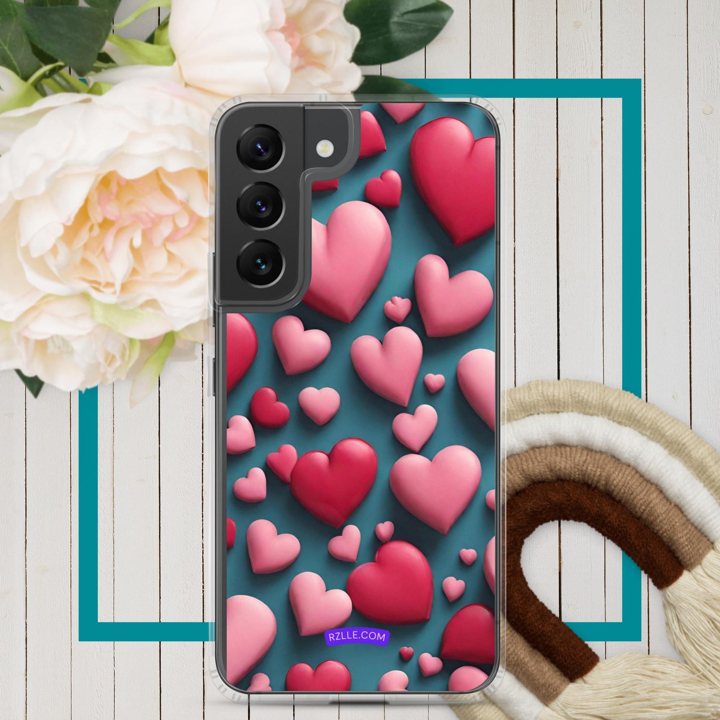 Clay Hearts Samsung® Galaxy Clear Phone Case