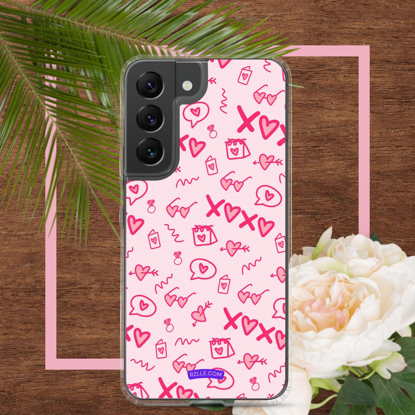 Hearts Doodle Samsung® Galaxy Clear Phone Case