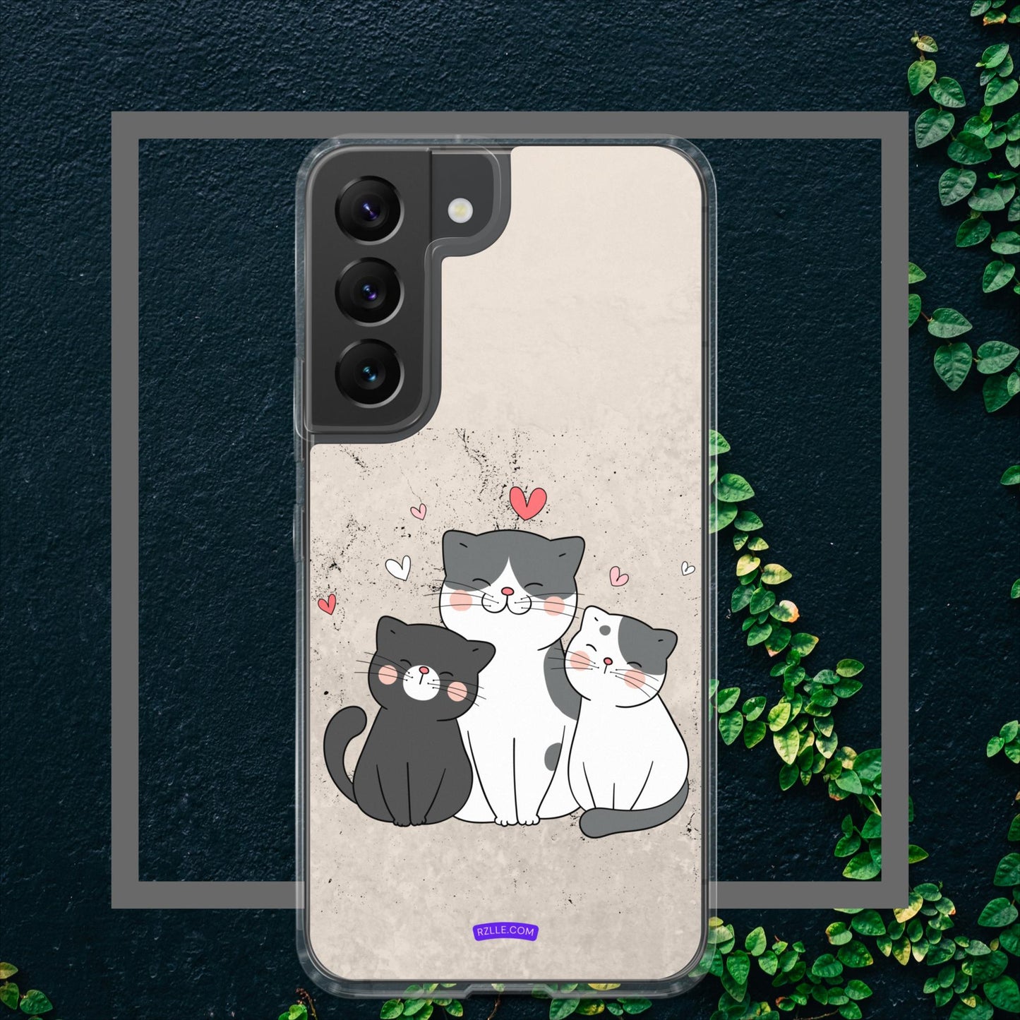 Cute Trio Cats Clear Case for Samsung Galaxy Phones