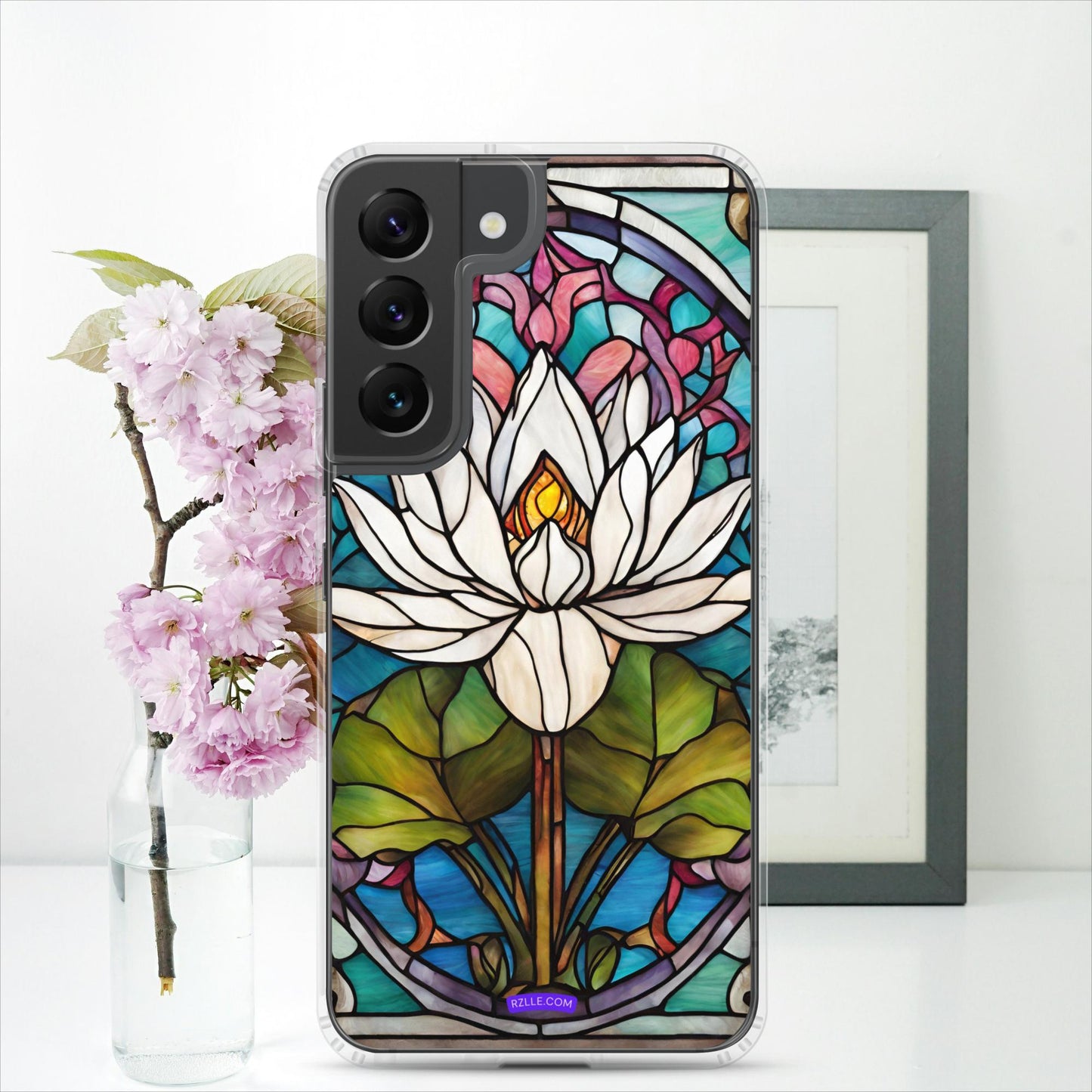 White Lotus Stained Glass Clear Case for Samsung®