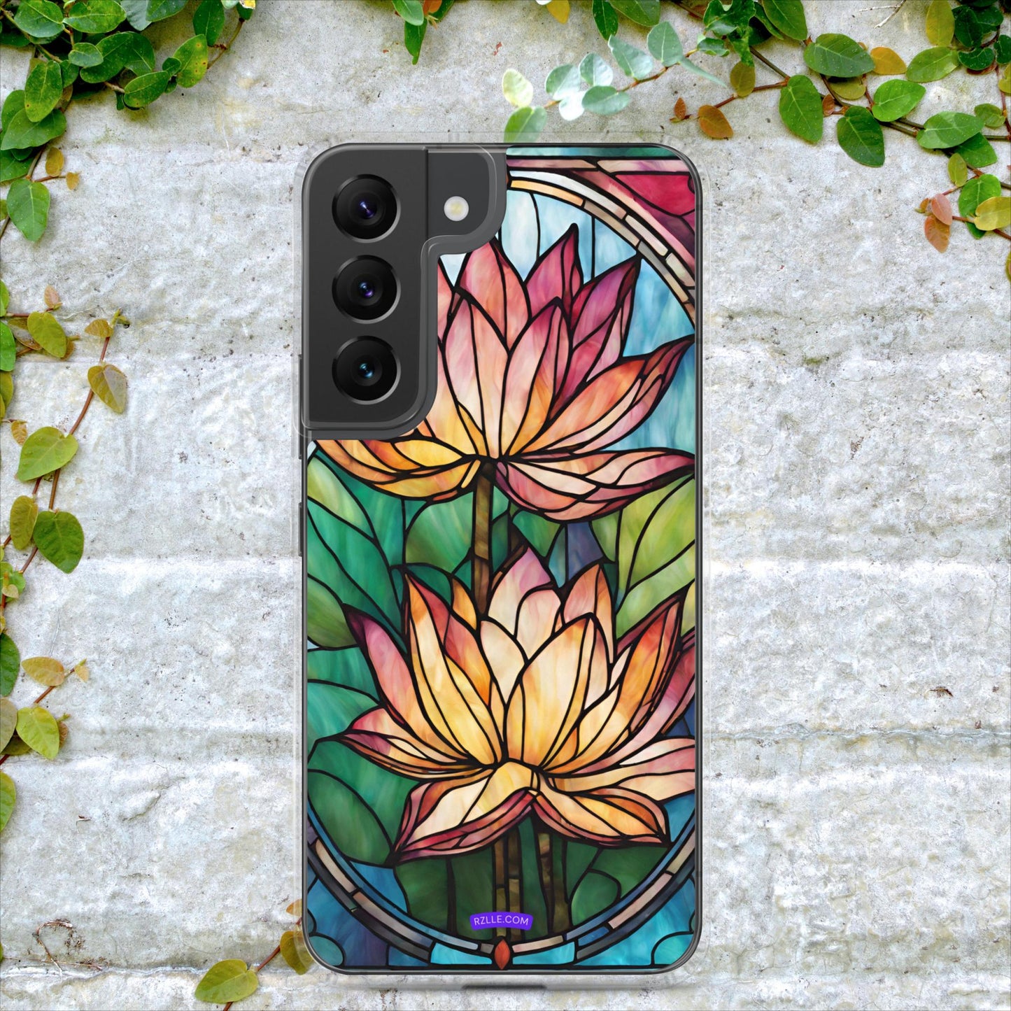 Pink Lotus Stained Glass Clear Case for Samsung®