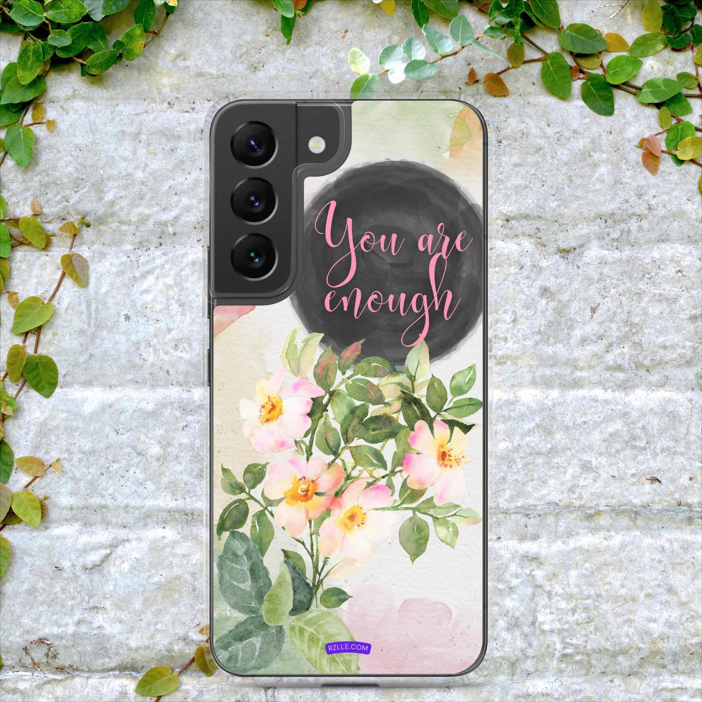 Flowers You Are Enough in Watercolor Clear Case for Samsung®