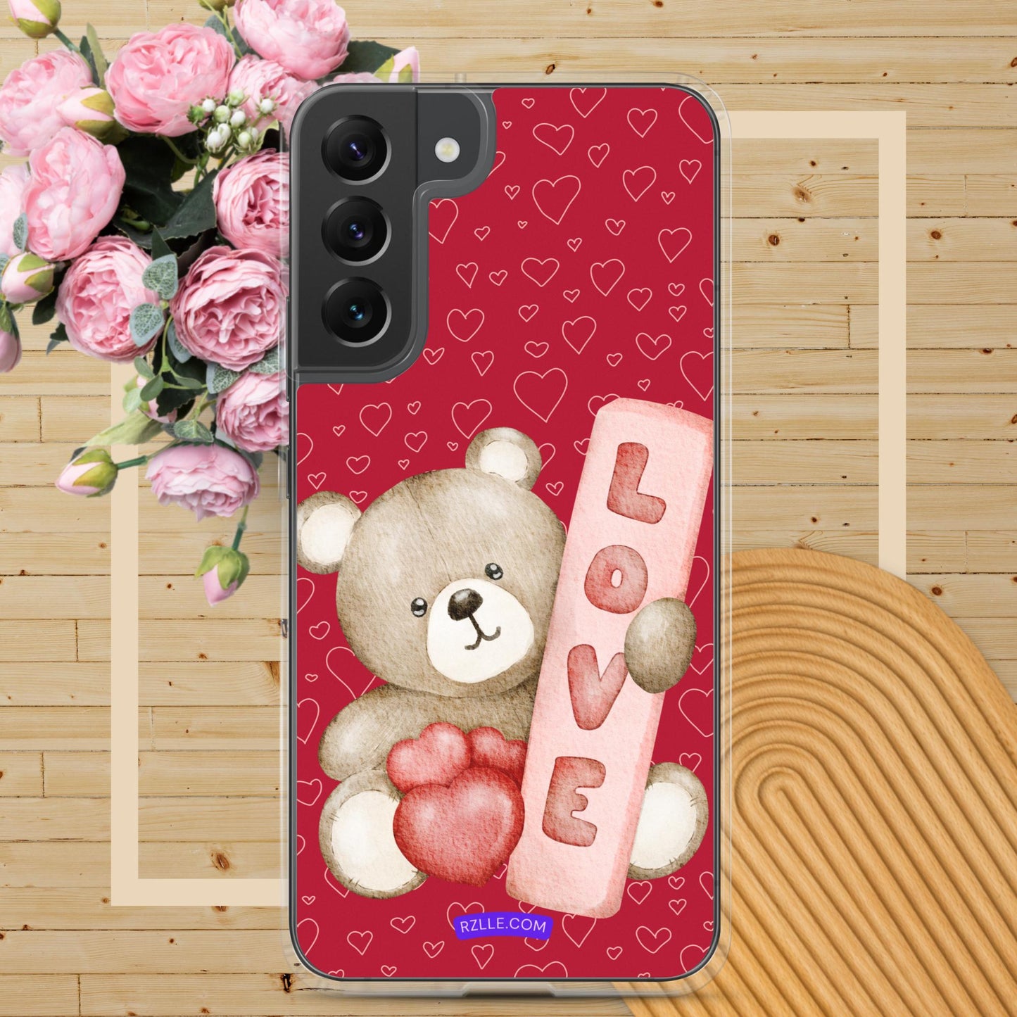 Bear Love & Hearts Samsung® Galaxy Clear Phone Case