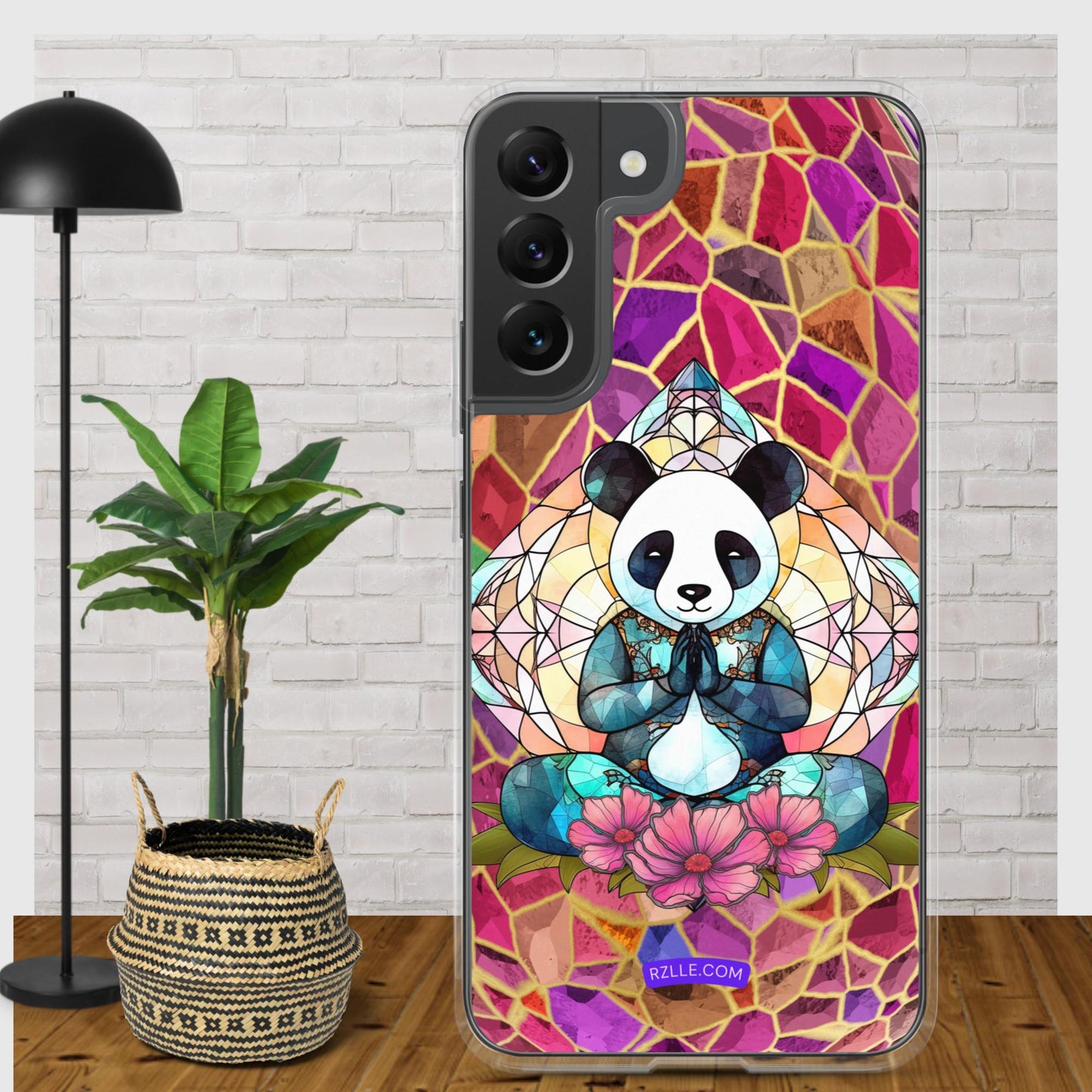 Panda Stained Glass Samsung® Galaxy Clear Phone Case