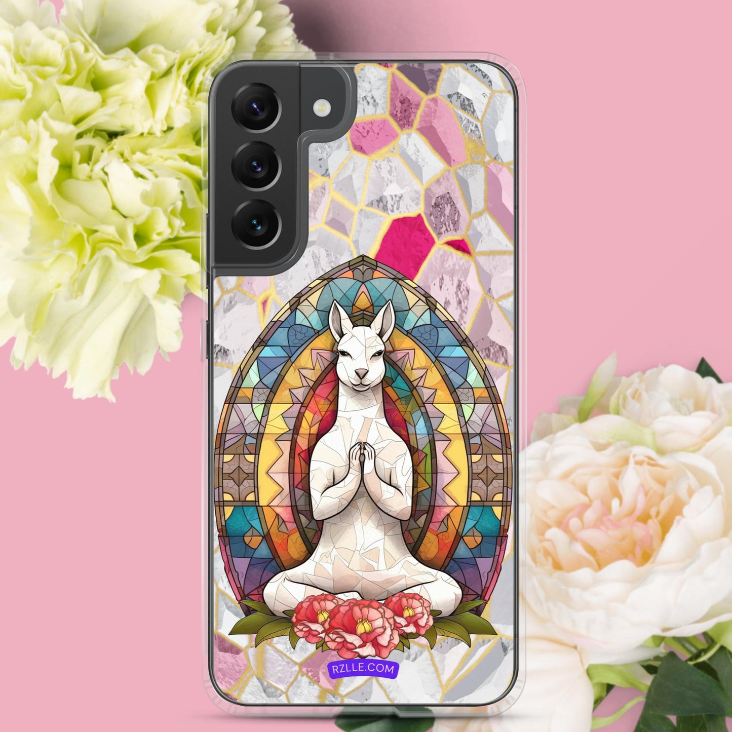 Kangaroo Stained Glass Samsung® Galaxy Clear Phone Case