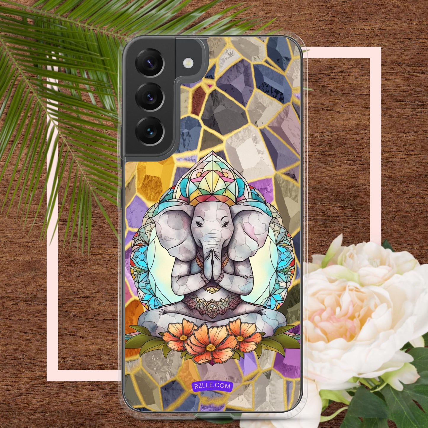 Zen Elephant Stained Glass Samsung® Galaxy Clear Phone Case