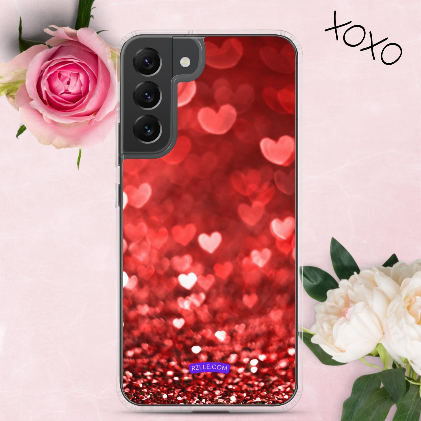 Dreamy Glitter Hearts Samsung® Galaxy Clear Phone Case