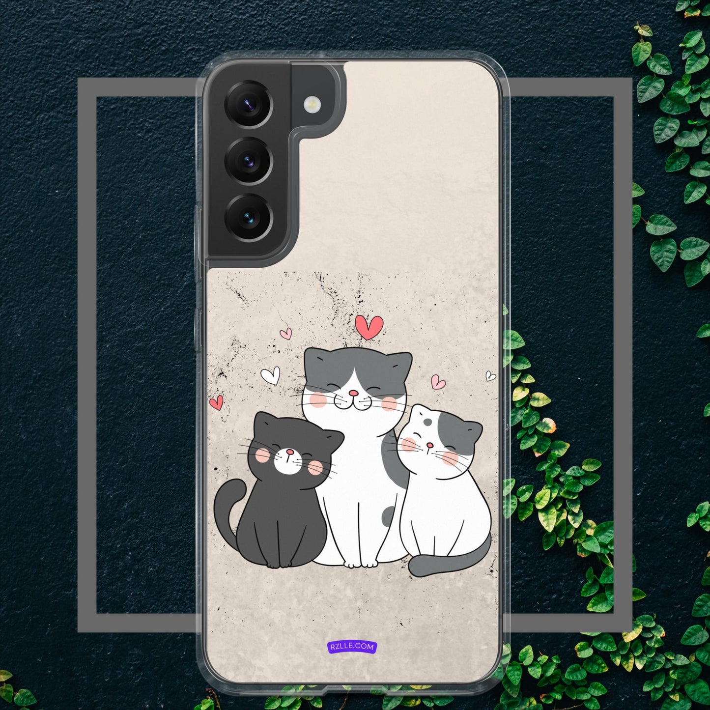 Cute Trio Cats Clear Case for Samsung Galaxy Phones