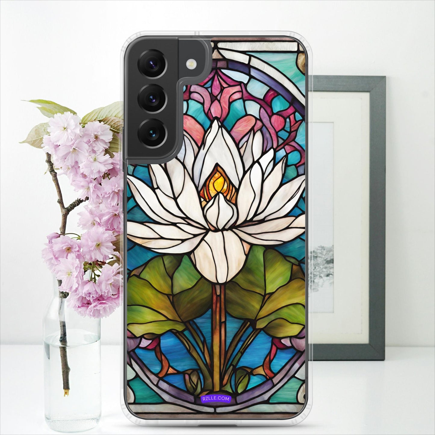 White Lotus Stained Glass Clear Case for Samsung®