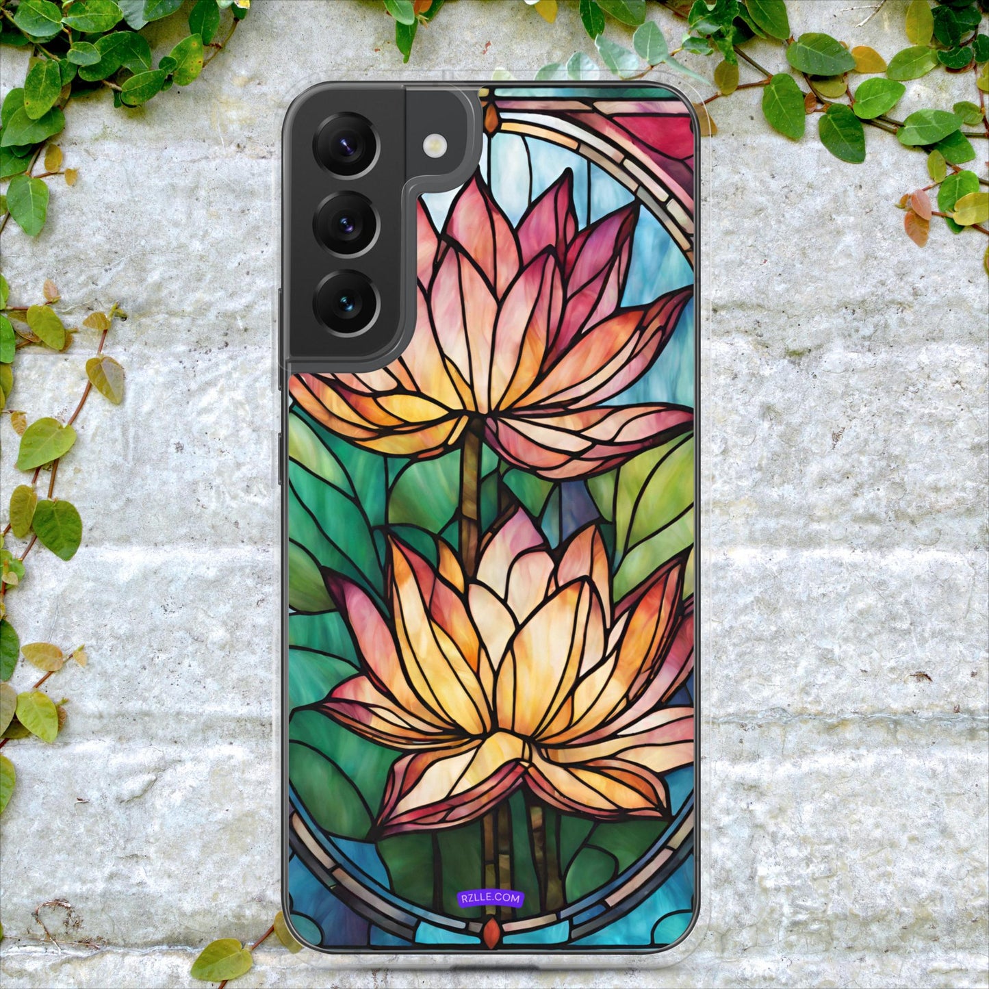 Pink Lotus Stained Glass Clear Case for Samsung®