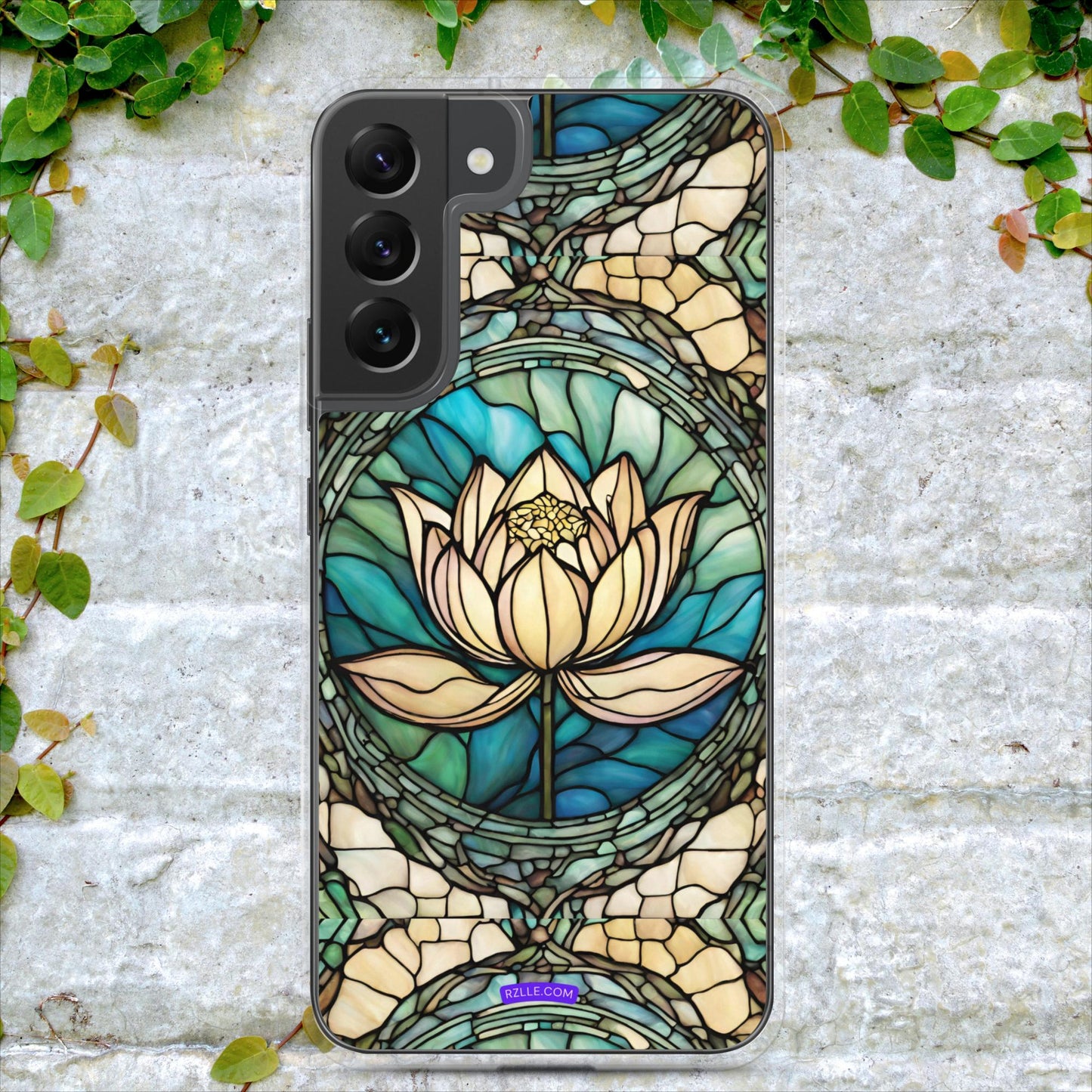 Beautiful Lotus Flower Stained Glass Clear Case for Samsung®