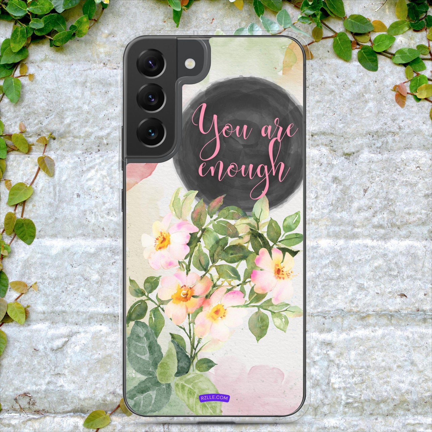 Flowers You Are Enough in Watercolor Clear Case for Samsung®