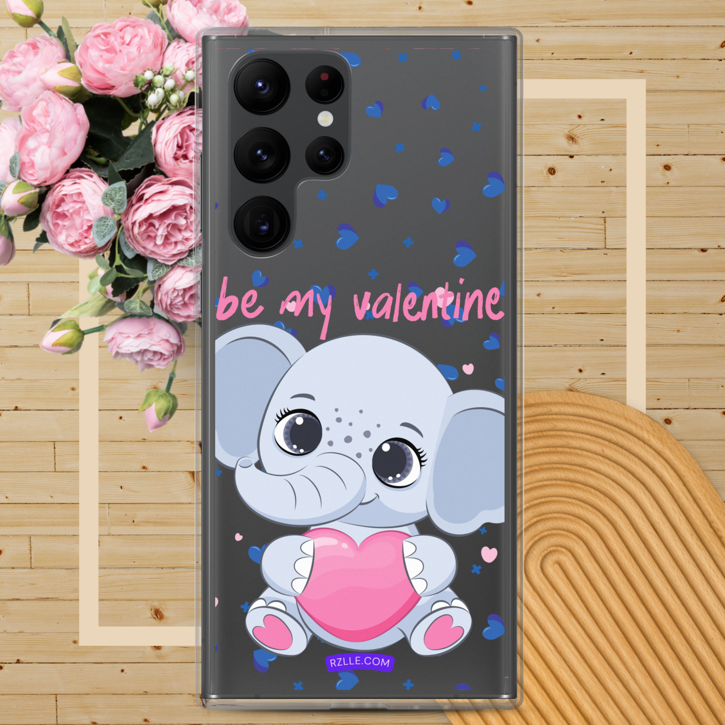 Cute Elephant Be My Valentine Samsung® Galaxy Clear Phone Case