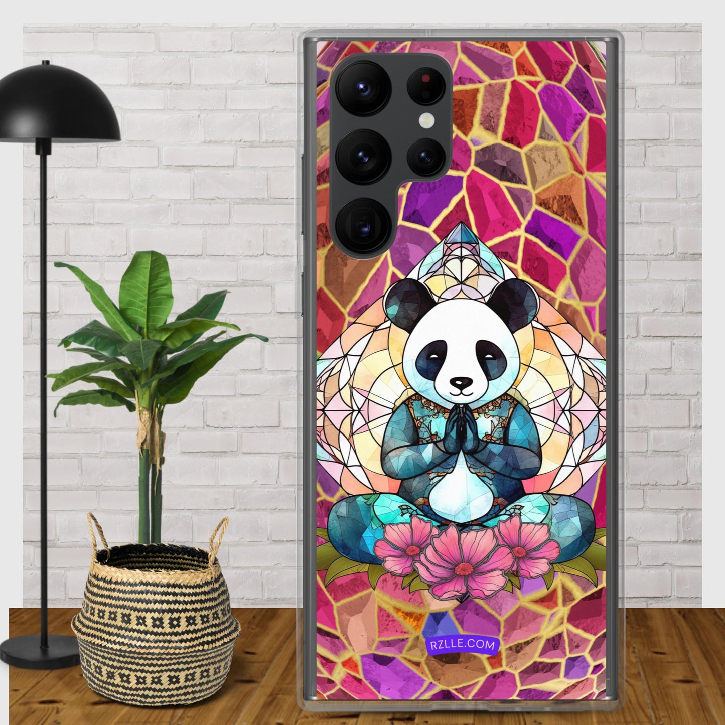 Panda Stained Glass Samsung® Galaxy Clear Phone Case