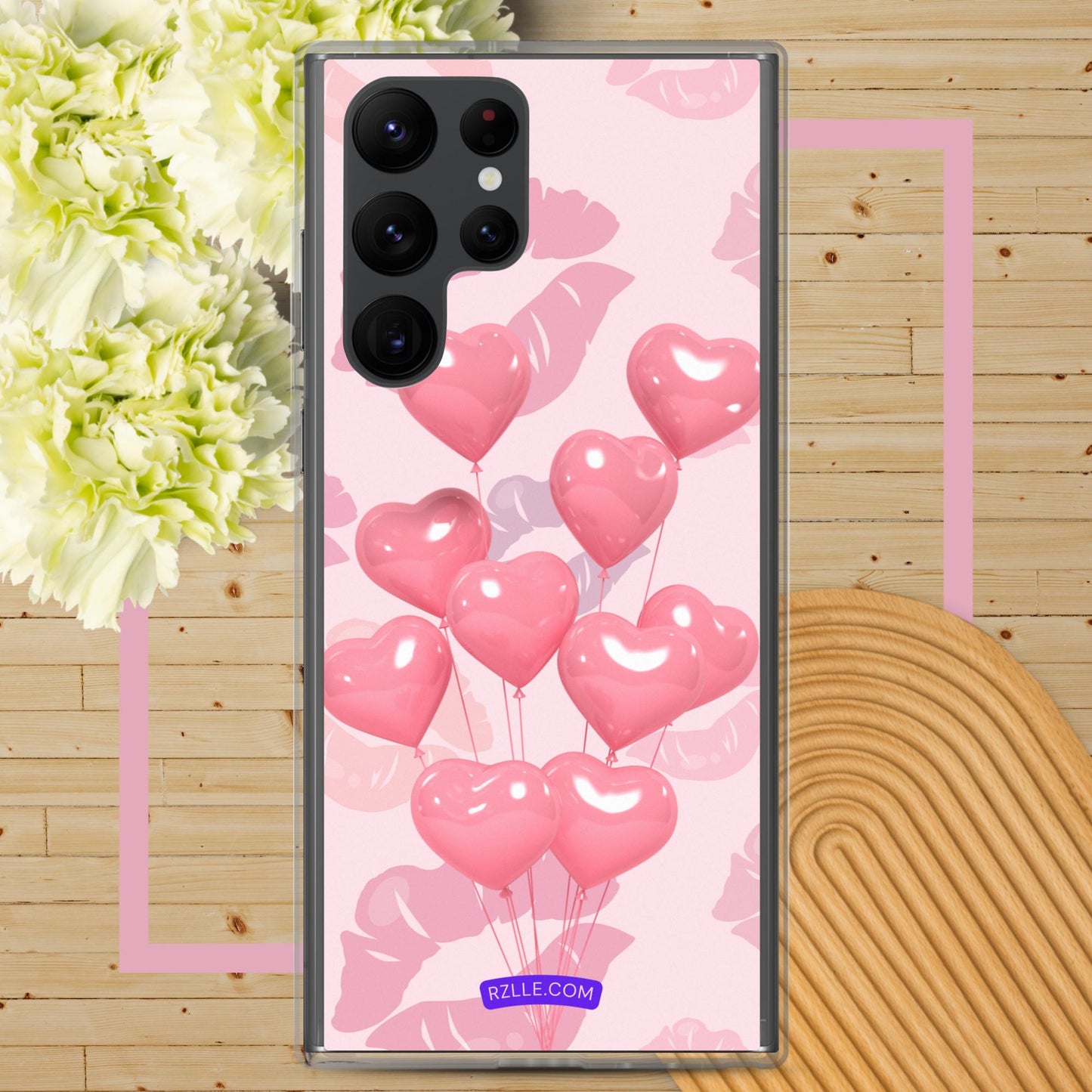 Pink Balloon Hearts Samsung® Galaxy Clear Phone Case