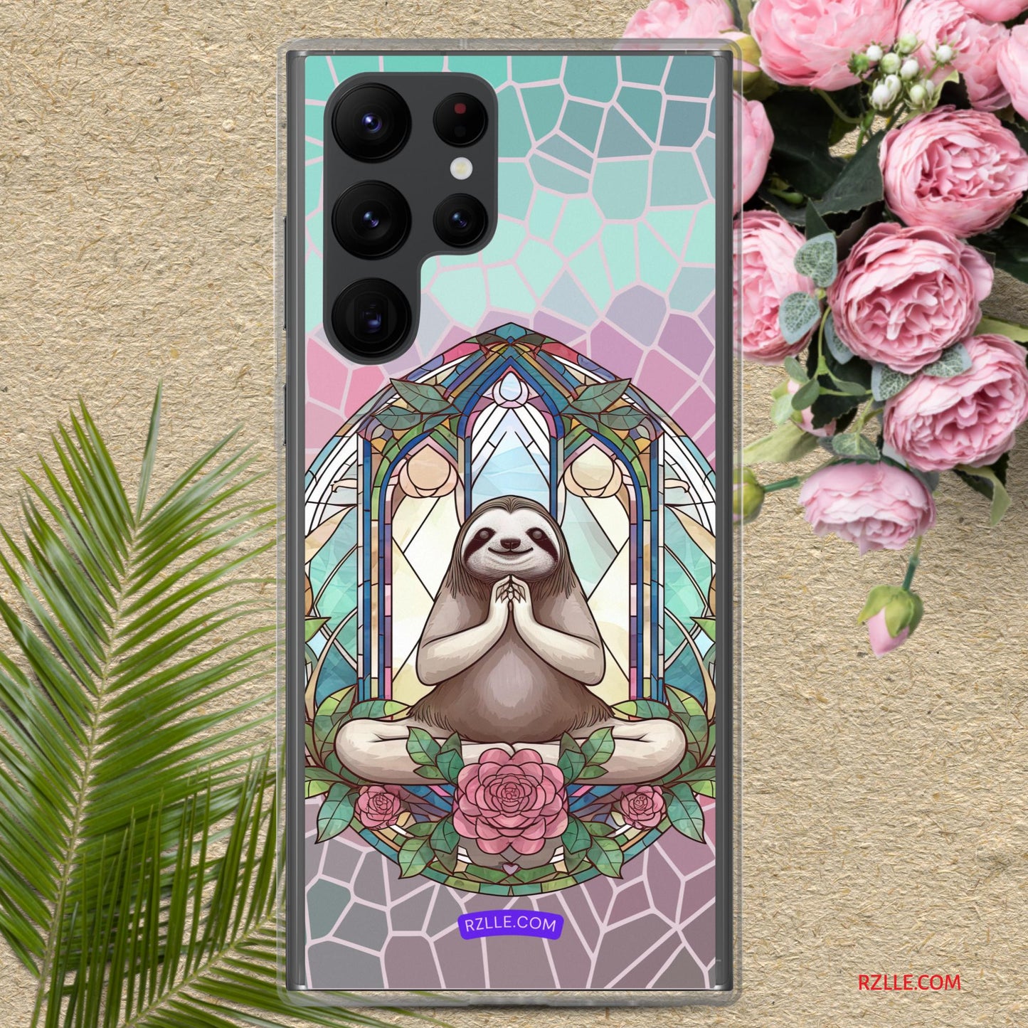 Sloth Stained Glass Samsung® Galaxy Clear Phone Case