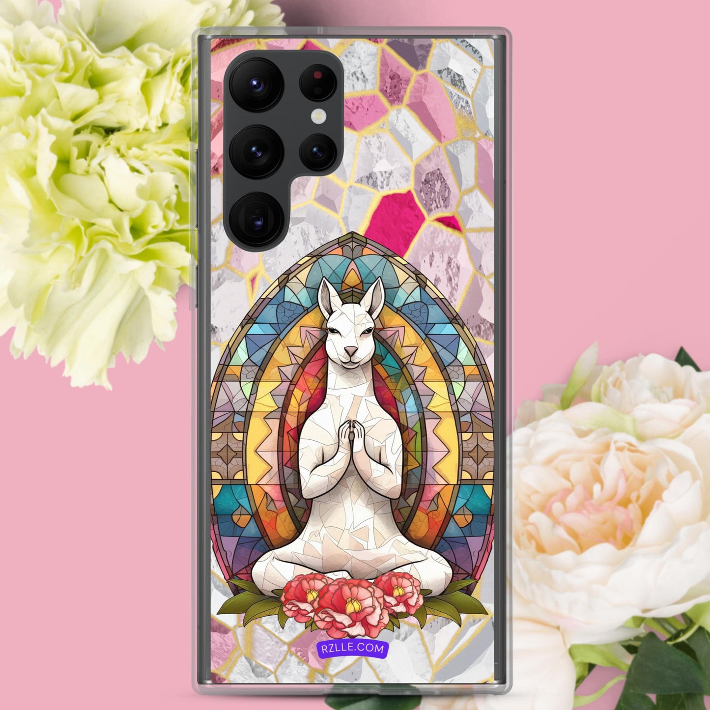 Kangaroo Stained Glass Samsung® Galaxy Clear Phone Case