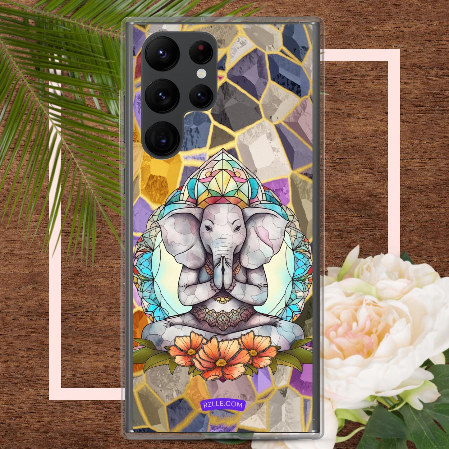 Zen Elephant Stained Glass Samsung® Galaxy Clear Phone Case