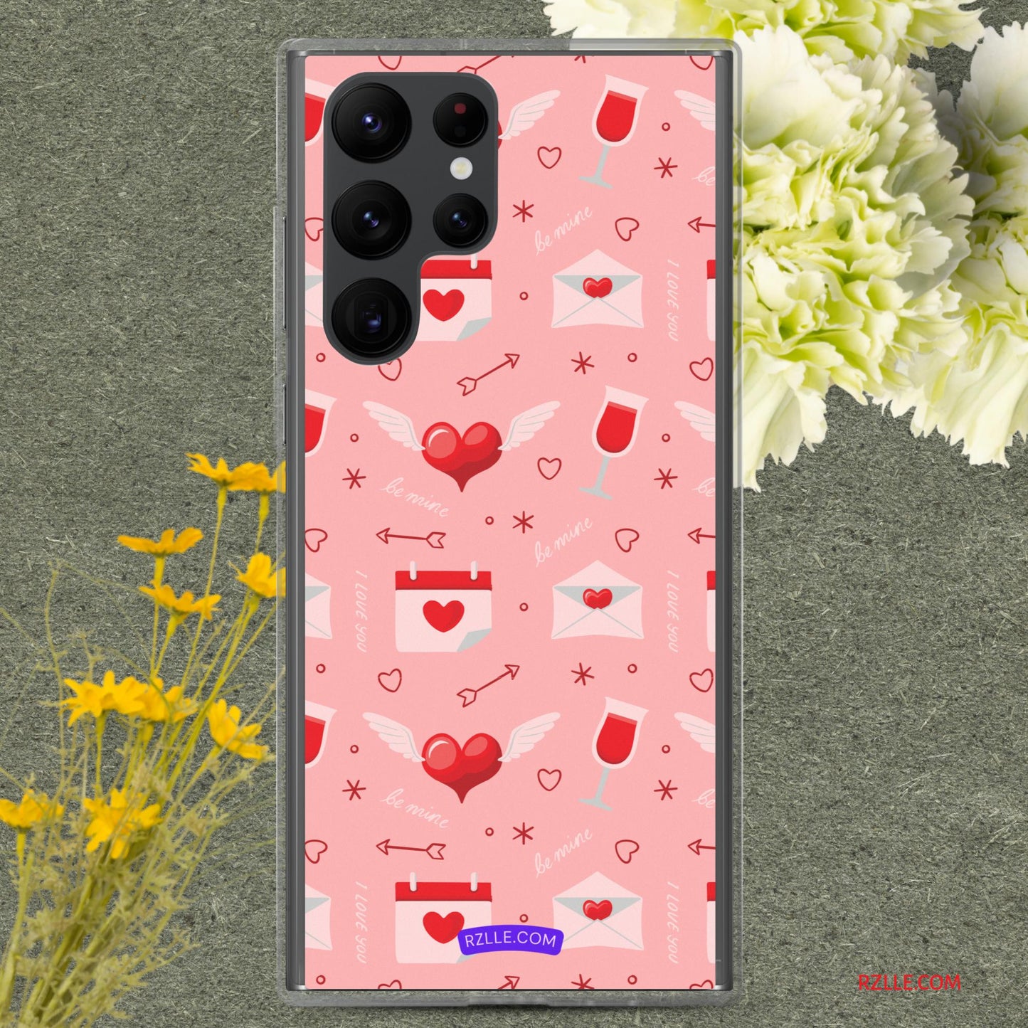 Red Flying Hearts Samsung® Galaxy Clear Phone Case