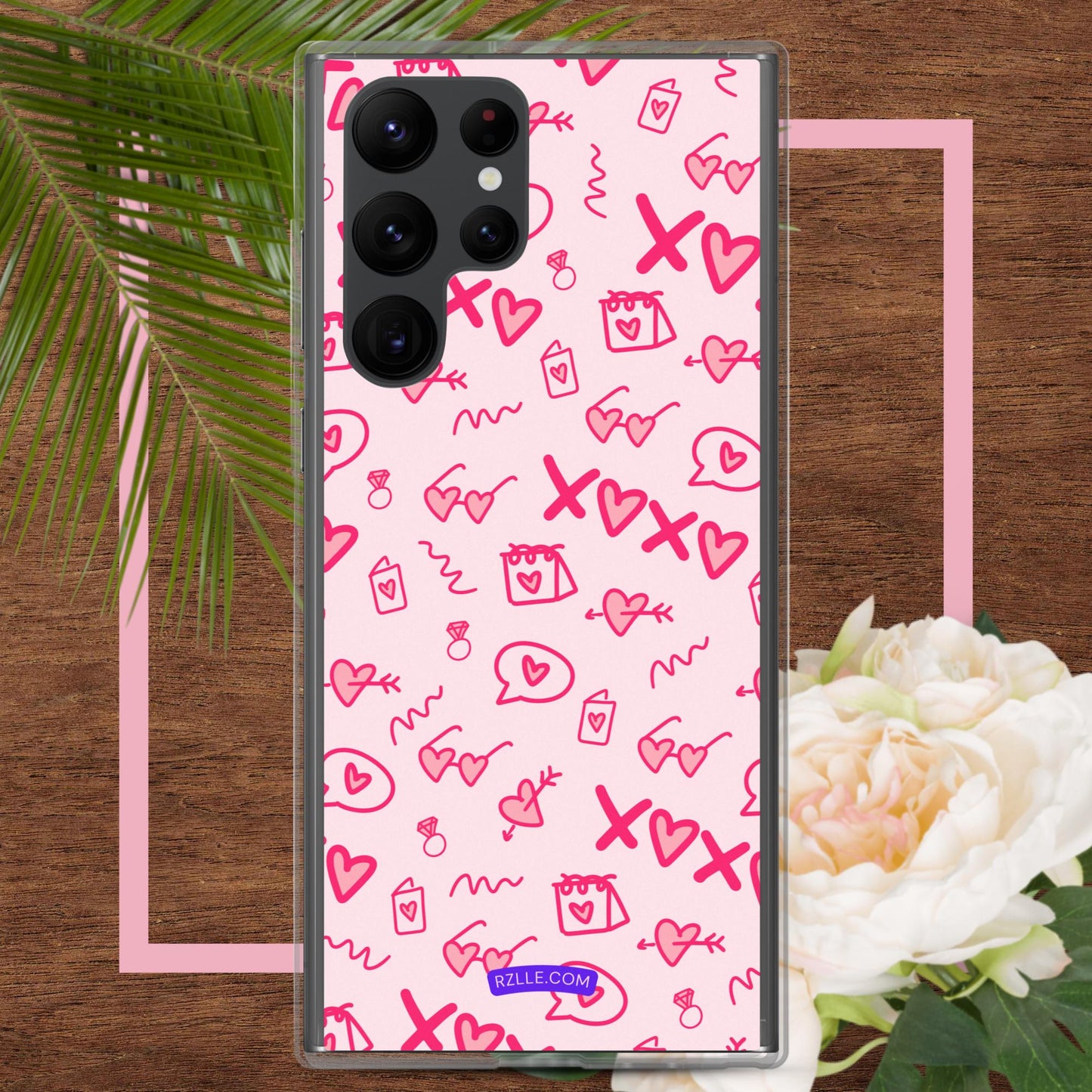 Hearts Doodle Samsung® Galaxy Clear Phone Case