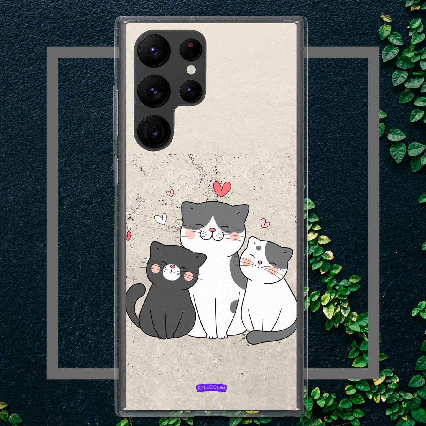 Cute Trio Cats Clear Case for Samsung Galaxy Phones