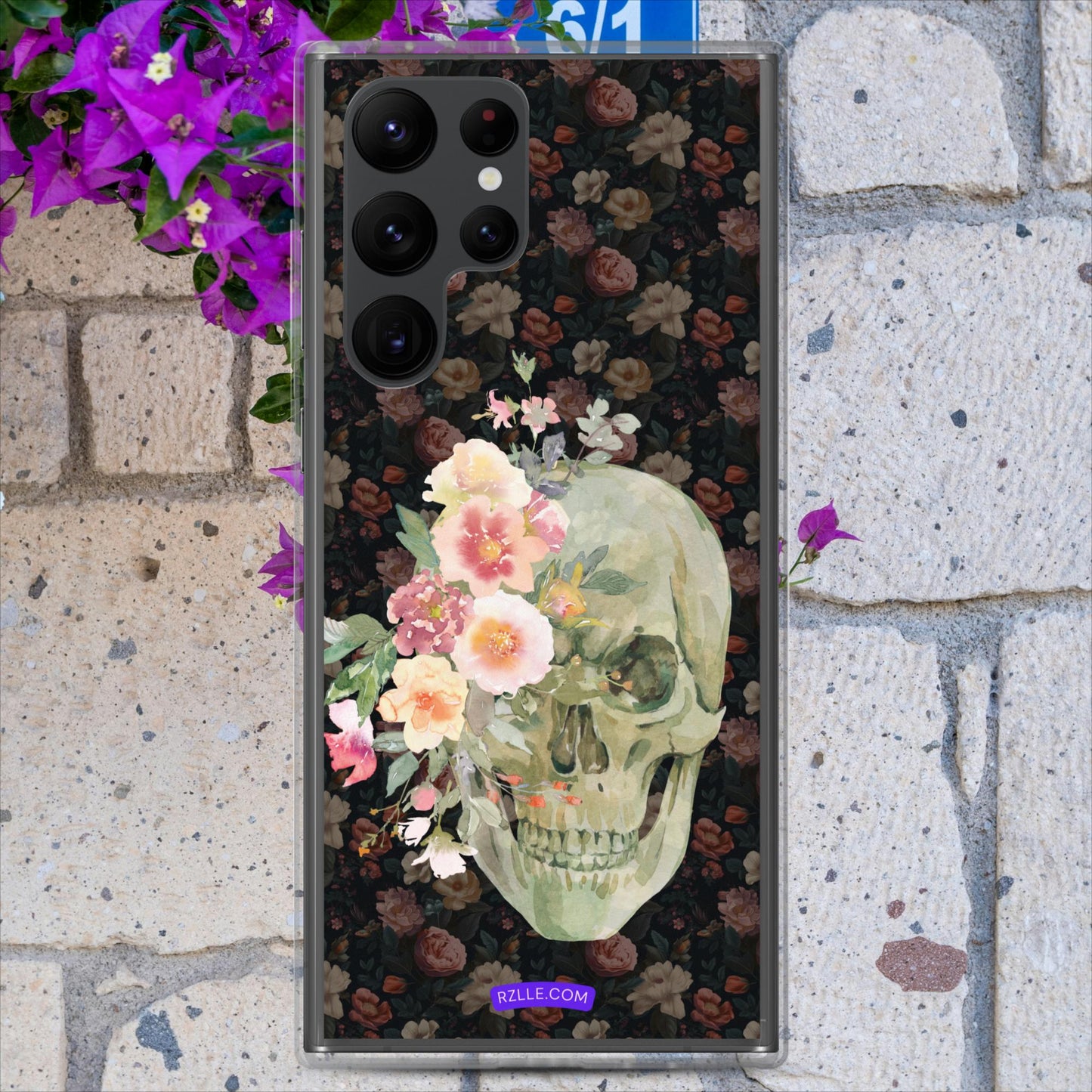 Flower Gothic Skull Clear Case for Samsung®