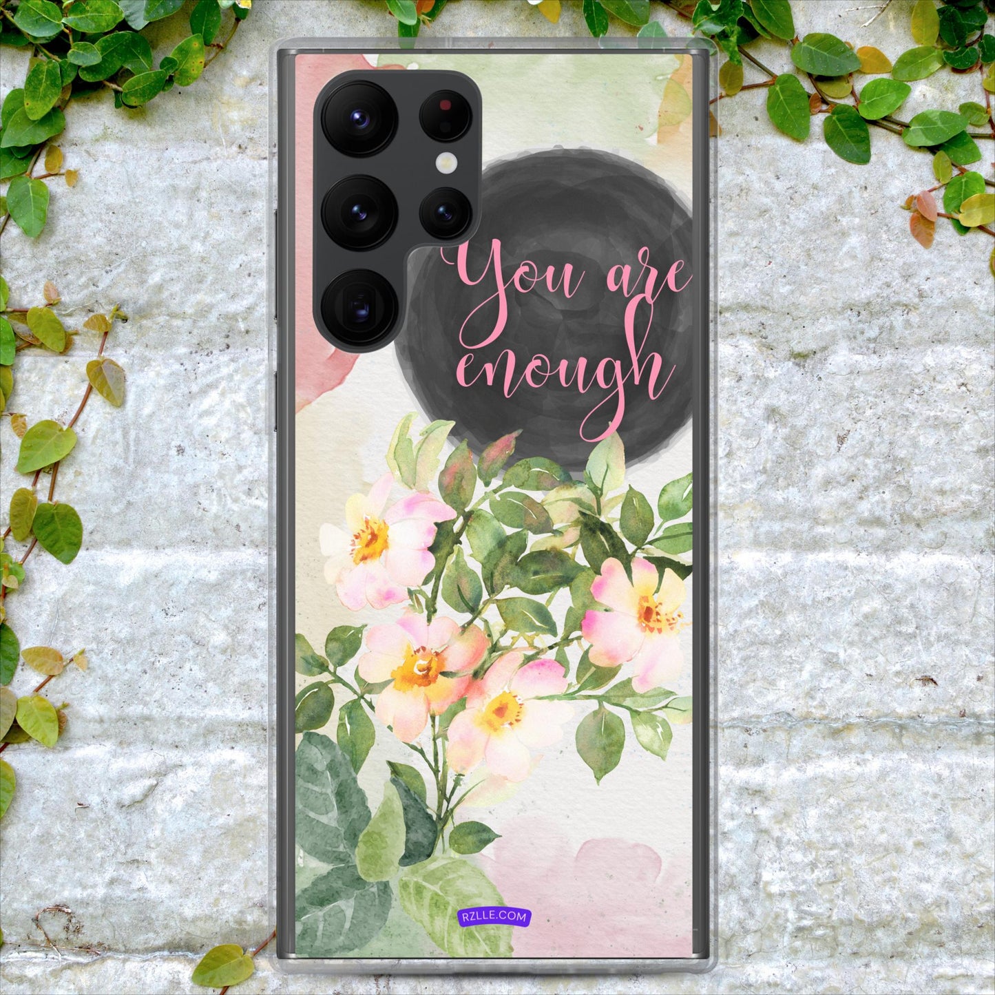 Flowers You Are Enough in Watercolor Clear Case for Samsung®