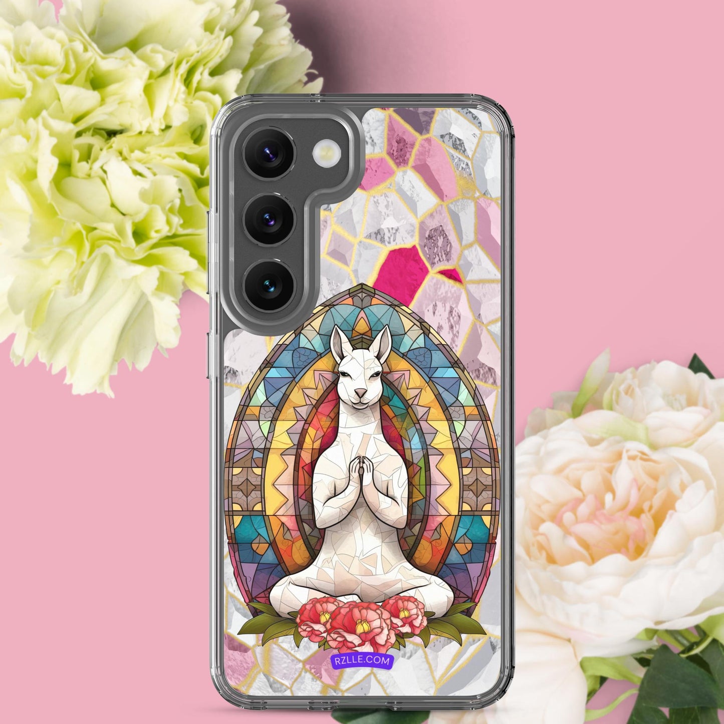 Kangaroo Stained Glass Samsung® Galaxy Clear Phone Case