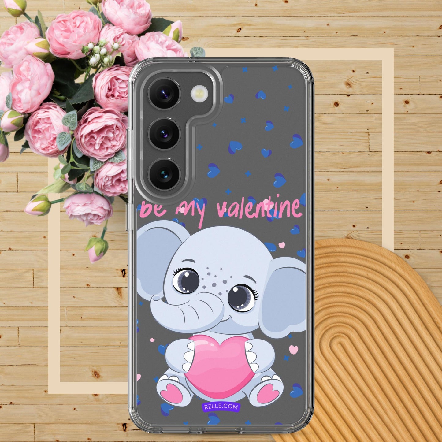 Cute Elephant Be My Valentine Samsung® Galaxy Clear Phone Case