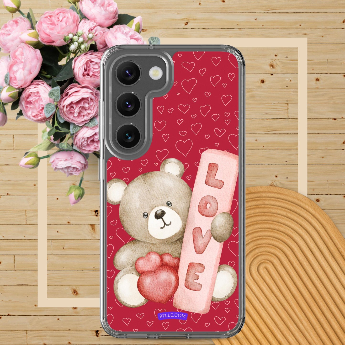 Bear Love & Hearts Samsung® Galaxy Clear Phone Case