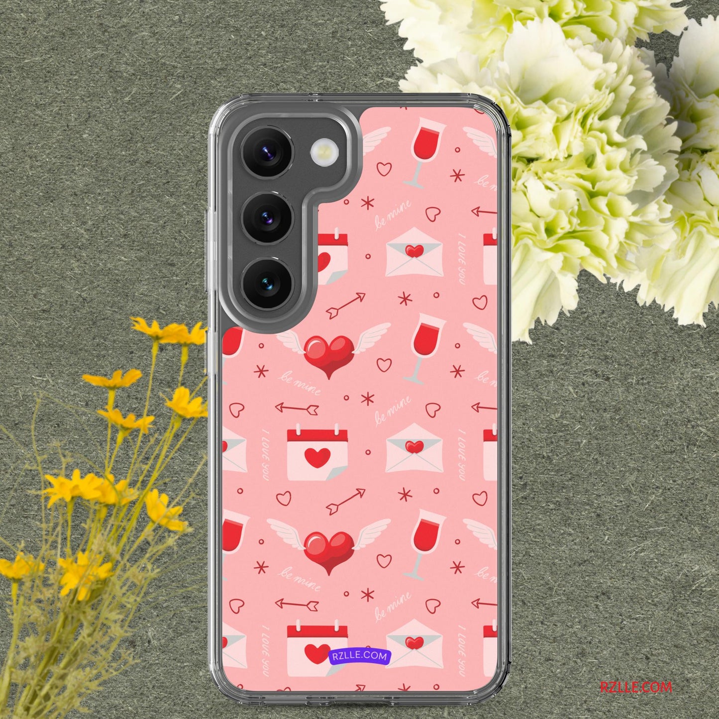 Red Flying Hearts Samsung® Galaxy Clear Phone Case